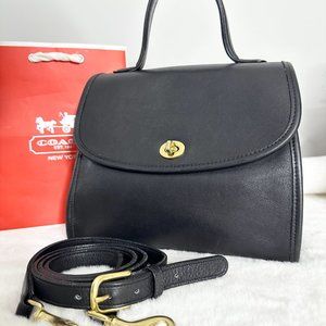 COACH 9977 Authentic Vintage Manor Black Top Handle Adjustable Crossbody Bag